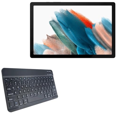 BoxWave Keyboard Compatible with Samsung Galaxy Tab A8 10.5 (2021) - SlimKeys Bluetooth Keyboard, Portable Thin with Chiclet-Style Keys - Jet Black