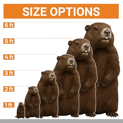 Image of Groundhog 6FT Life Size Cardboard Cutout, 1 PC | Fun Animal Standup for Events, Party Decor, Birthday, Photos, Holiday, Celebration, Photo Booth, Gift Giving, Supplies