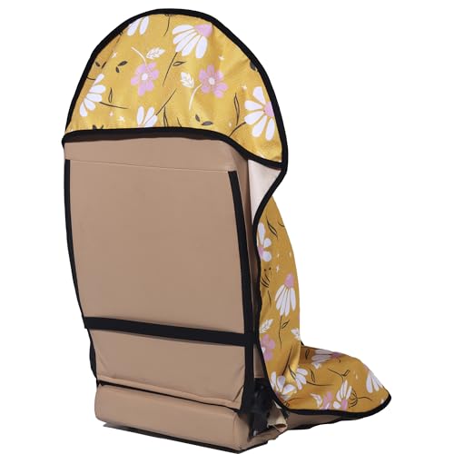 Image of Car Seat Cover Protector Front Seats,for Gym Workout,Running,Swimming,Beach and Hiking,Waterproof Sweat Towel Bucket Seat Covers for Cars SUV Trucks (Chamomile and Yellow, 1Pcs)