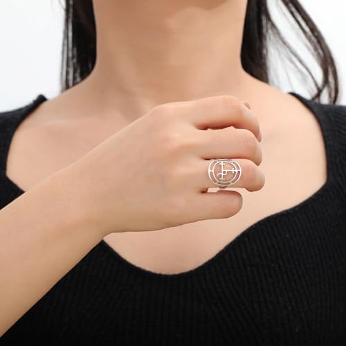 EUEAVAN Sigil of Lilith Ring for Women Men Demon Lilith Goddess Statement Ring Lucifer's Sign Pagan Witchcraft Mythology jewelry Lilith Gift2