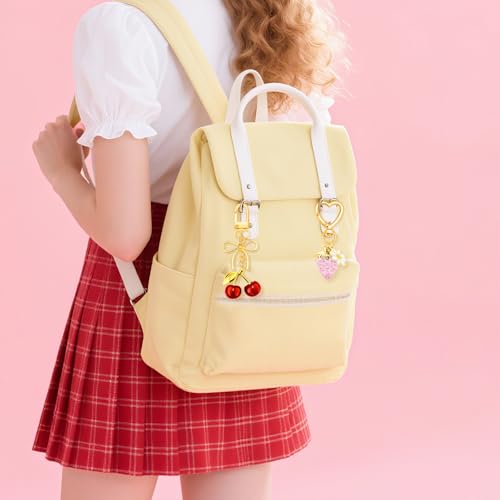 Image of Bag Charms for Handbag Cherry Strawberry Y2K Bow Keychain Cute Purse Charms Accessories for Women Tote Bag Fruit Charm