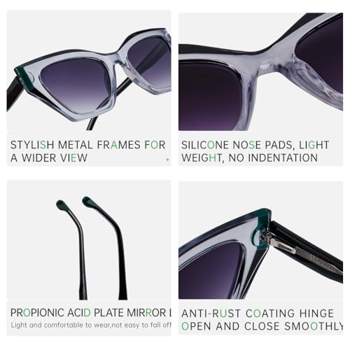 Lunettes de soleil carrées œil de chat pour femmes et hommes punk vintage
