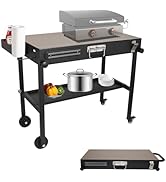 Sidasu Outdoor Griddle Stand,Portable Grill Table for Griddle,Foldable Outdoor Grill Cart with 4 ...