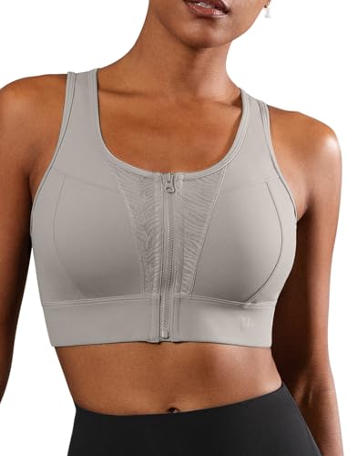 Yvette Sport BH Starker Halt mit Vorderverschluss Ringerücken Große Größen Fitness Lauf Bra,Grau,L Yvette Sport BH Starker Halt mit Vorderverschluss Ringerücken Große Größen Fitness Lauf Bra,Grau,L