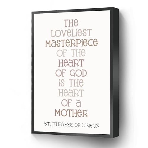 St Therese Of Lisieux Modern Canvas Wall Art The Loveliest Masterpiece Of The Heart Poster For Living Room Bedroom Office School Wall Decor Ready To Hang(Metal Framed 16" X 24")