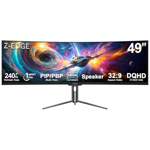 Image of Z-Edge 5K 49 Inch Curved Gaming Monitor, DQHD 240Hz Ultrawide Computer