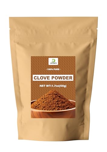 Diyon's Clove Powder Premium Grade 1.7oz (50g) 100% Pure From Sri Lanka, packed with resealable Pouch