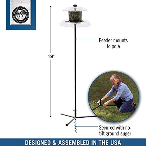 Droll Yankees Jagunda Bird Feeder, 15-Inch Domed Feeder, Squirrel Baffle Tray, 6Lb Bird Seed Capacity, Clear, Large #TOP2
