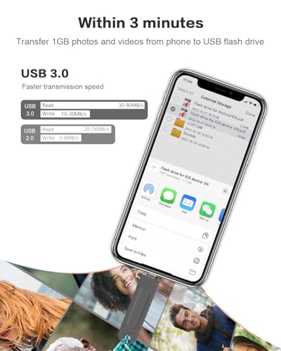 Image of 512GB Qainerly Photo Stick for Phone Flash Drive,4in1 Memory Stick for Photos and Videos USB S