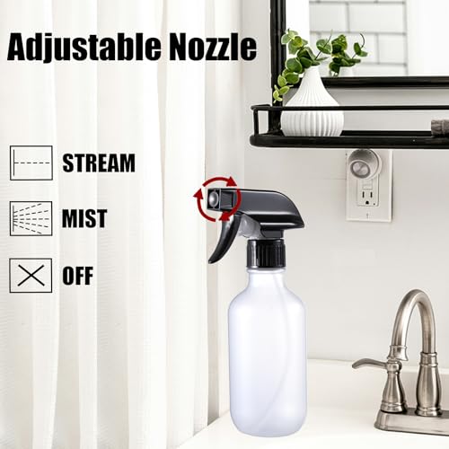 Small Water Spray Bottle for Hair, Frosted Clear Plastic Small Squirt Bottle with Adjustable Mist/Stream, Refillable Empty Mister Spray Bottles for Hair, Plant, Cleaning, Pet, 10.1 oz /300ML3