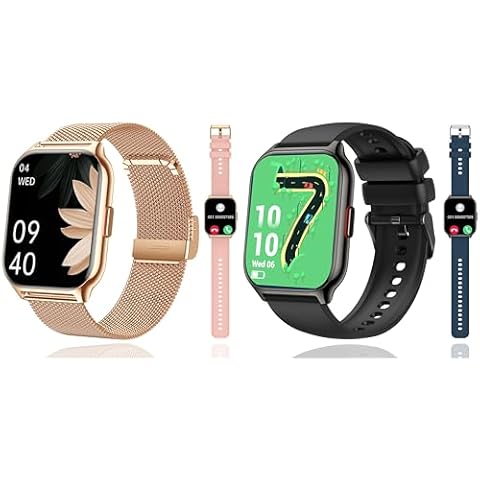 ZOSKVEE 2-Pack Smart Watch with 4 Bands, 2.0" Fitness Tracker Watch(Dial/Answer Calls) with Heart Rate/Blood Pressure/Blood Oxygen Monitor for Android iOS Cover