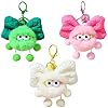 Alfven Peluche Accessoire de Pendentif, 3 pièces Porte Clef Peluche Porte Clé Femme Pompon pour sacs à dos, cartables, gobelets