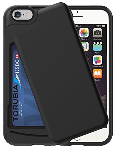 iPhone 6 Plus / iPhone 6S Plus Case, Rotatable Slide Door Card Slot Holder Wallet Case TORUBIA Dual Layer Shockproof Anti Scratch Cover for iPhone 6 Plus or iPhone 6S Plus (5.5 inch) - Black