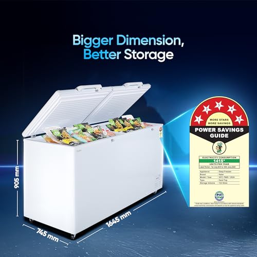 Image of Haier HFC-788DM5, 5 Star Rating Double Door Convertible Deep Freezer, 5 Side Freezing, Dual Condenser, inside metal liner with 70mm Puff thickness (White)