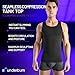 Rounderbum Seamless Compression Tank Top - Black, Large - Men’s Body Shaper, Slims Waist, Enhances Muscle Definition, Firms Chest, Improves Posture - Comfortable All-Day Support