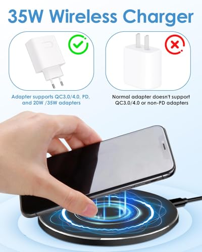 Chargeur sans Fil - 35W Rapide Compatible avec Phone 16/15/14/13/12/11 Pro Max Plus,Pods 2/3/Pro,pour Sung Galaxy S25 Ultra/S24 Plus/S23 FE/S22/S21/S20 – Image 5
