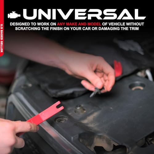 Image of ABN Premium Auto Trim Removal Tool Kit - 5Pc Pry Bar Set, Fastener Remover Trim Molding Interior Door Dash Panel Remover