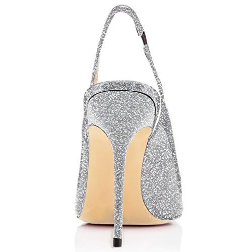 SAMMITOP Women's Pointed Toe Slingback Pumps High Heel Party Evening Dress Shoes3