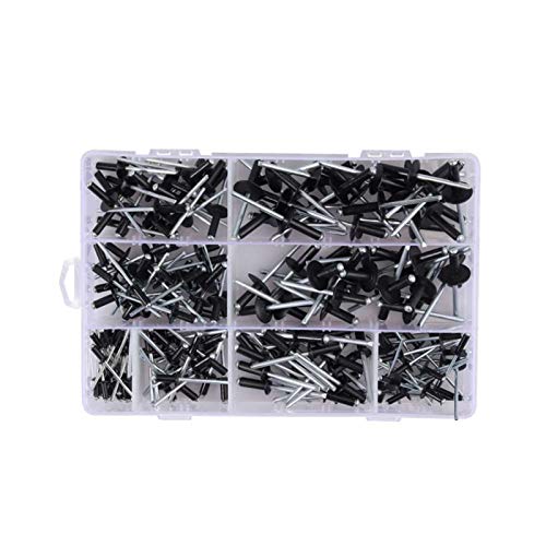 WQAZ Herramientas operadas a Mano 200 PCS/Caja Black Aluminio CIENDO CIENDO REMIONES DE Decoración de uñas para Muebles Kits de Surtido Herramientas de hogar Accesorios Piezas de Hardware Cover
