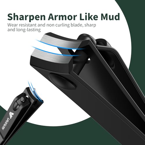 Image of German Nail Clippers for Men VANWIN Nail Clipper Set 4-Pack Ultra Sharp, Matte Stainless Steel Fingernail & Toenail Clippers with Glass Nail File, Nail Cutter Stocking Stuffers for Men Women Black