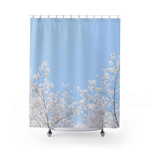 Rideau de douche de qualité supérieure style ferme chic bleu doux - 2