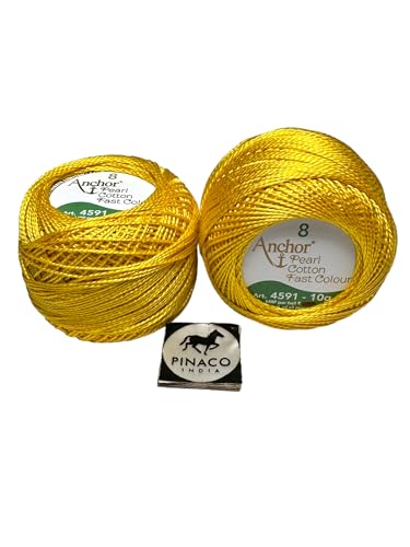 Image of Anchor Knitting Pearl Cotton Fast Colour Thread Yarn - Mercer Pearl Cotton 10gm Yarn (Thickness 1 mm) (Pack of 1 (0298)