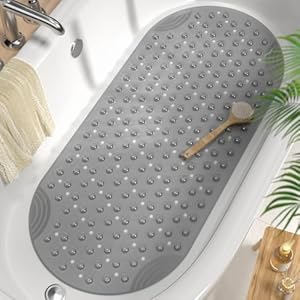 HITSLAM Oval Badewannenmatte rutschfest 88 x 40 cm