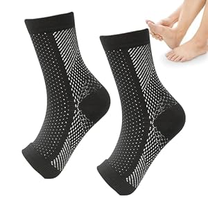 FANGZ Neuropathie-Socken für Damen - Kompressionssocken ohne Zehen, Kompressionssocken mit offener Zehenpartie | Offene und zehenlose Kompressions-Knöchelbandage zum Wandern und nächtlichen