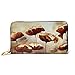 Produktbild JHGFG Mode Handtasche Reißverschluss Brieftasche Malen Mohn Textur Telefon Clutch Geldbörse Abendkupplung Blockieren Leder Brieftasche Multi Card Organizer