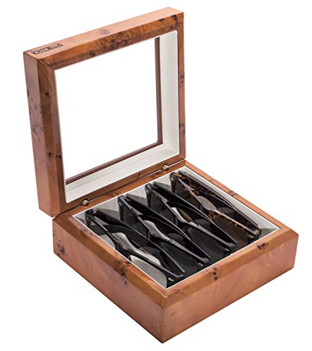 Image of OYOBox Mini Luxury Eyewear Organizer, Wood Display Box for Glasses + Sunglasses