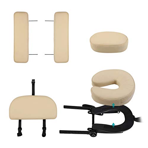 Naipo Table de Massage Pliante Professionnelle Cosmétique Portable Lit Table de beauté Canapé Pieds en Bois Hêtre 2 Zones Pliables Hauteur Réglable pour Thérapie Spa Beige + Housse de Transport Naipo Table de Massage Pliante Professionnelle Cosmétique Portable Lit Table de beauté Canapé Pieds en Bois Hêtre 2 Zones Pliables Hauteur Réglable pour Thérapie Spa Beige + Housse de Transport