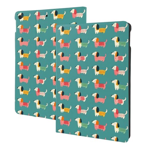 Protection iPad 10.2 Anti-Choc Fine avec Support Folio à Motif Teckel