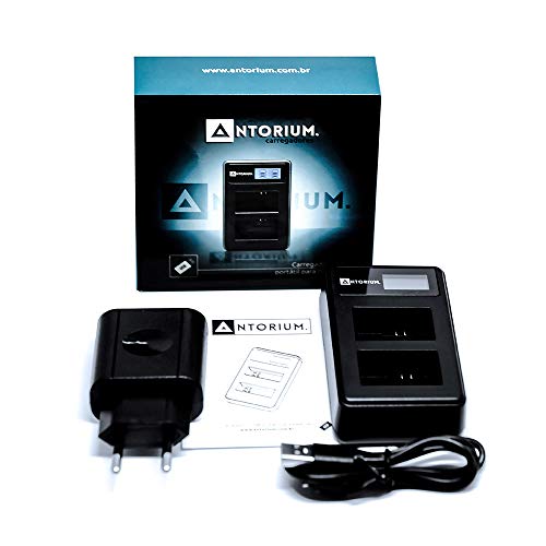 kit Carregador Duplo Antorium +2x baterias LP-E12 Canon M50 M100 M10 M2