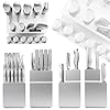 15 PCS Kitchen Knife Set with Wooden Block, Ultra Sharp High Carbon Stainless Steel, Ergonomic Integrated Non-Slip Handle