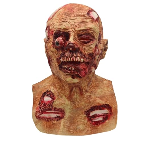 Dinwenddey Halloween Scary Zombie Head Masks with Long Tongue, Creepy