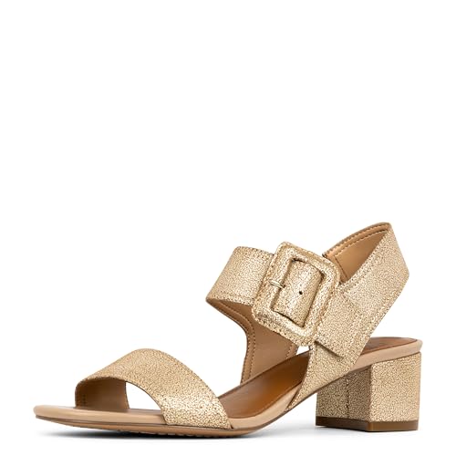 Donald J Pliner Women's Neve Soft Metallic Brush Off Heeled Sandal