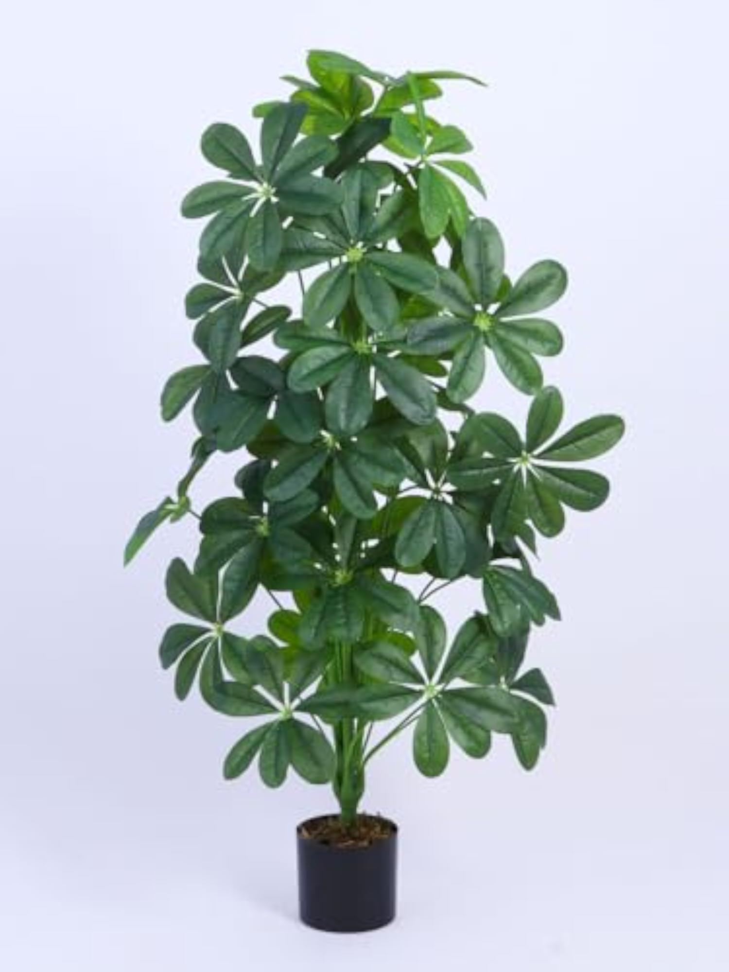 4Ft Artificial Schefflera Plant with Pot, Faux Green