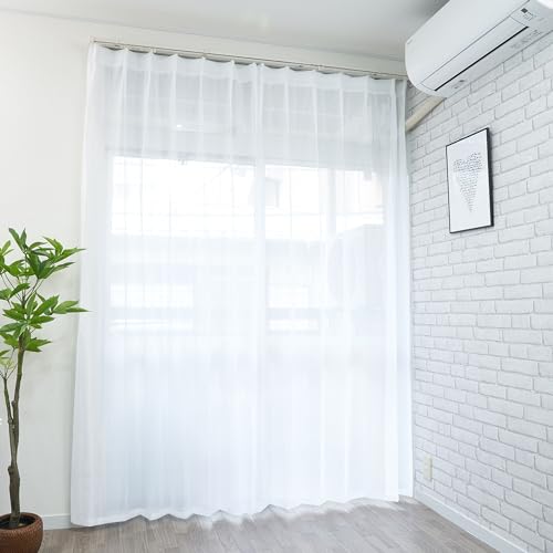 cloth shop布や レースカーテン 2枚組 幅100 x 丈176cm UVカット 日中...