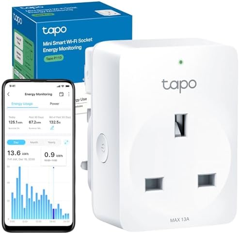Tapo P110 Smart Plug, Energy Monitoring WiFi Plug, Max 13A