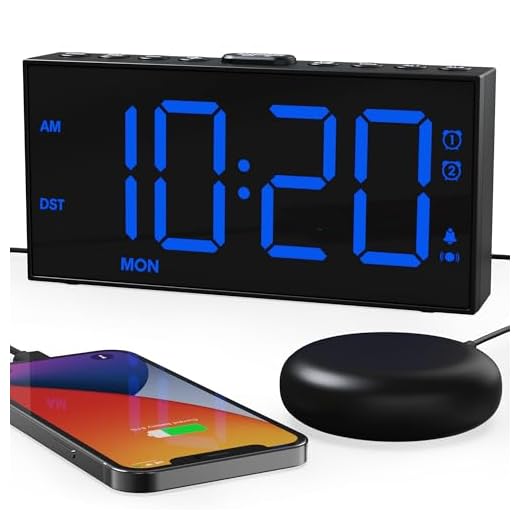 ROCAM Vibrating Alarm Clock for Heavy Sleepers, Loud Dual Alarm Clock with Bed Shaker Under Pillow for Hard of Hearing, Teens, Digital Clock for Bedroom with Weekday, Dimmer, USB Charging Port, Snooze