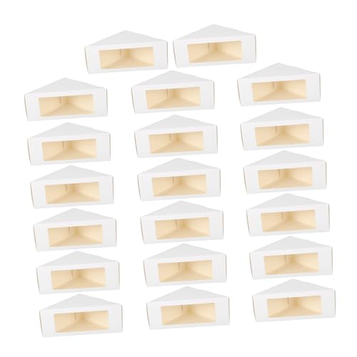 DINHEAROM Food Box Window 20pcs Paper Sandwich Containers Mousse Cake Packing Boxes
