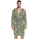 Design : ce peignoir de bain pour homme se présente sous la forme d'un col en V, de manches longues, d'une boucle de ceinture réglable, d'une sangle intérieure et d'une ceinture extérieure, avec deux poches avant pour contenir vos mains, votre téléphone portable, votre télécommande ou d'autres articles portatifs.