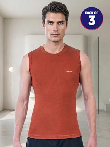 Image of Lux Cozi Men's Cotton Modern Fit Vest (Pack of 3) (Color & Prints May Vary)