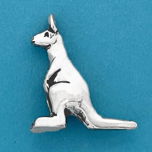 Figurine kangourou miniature Basic Spirit en argent faite main pour deco
