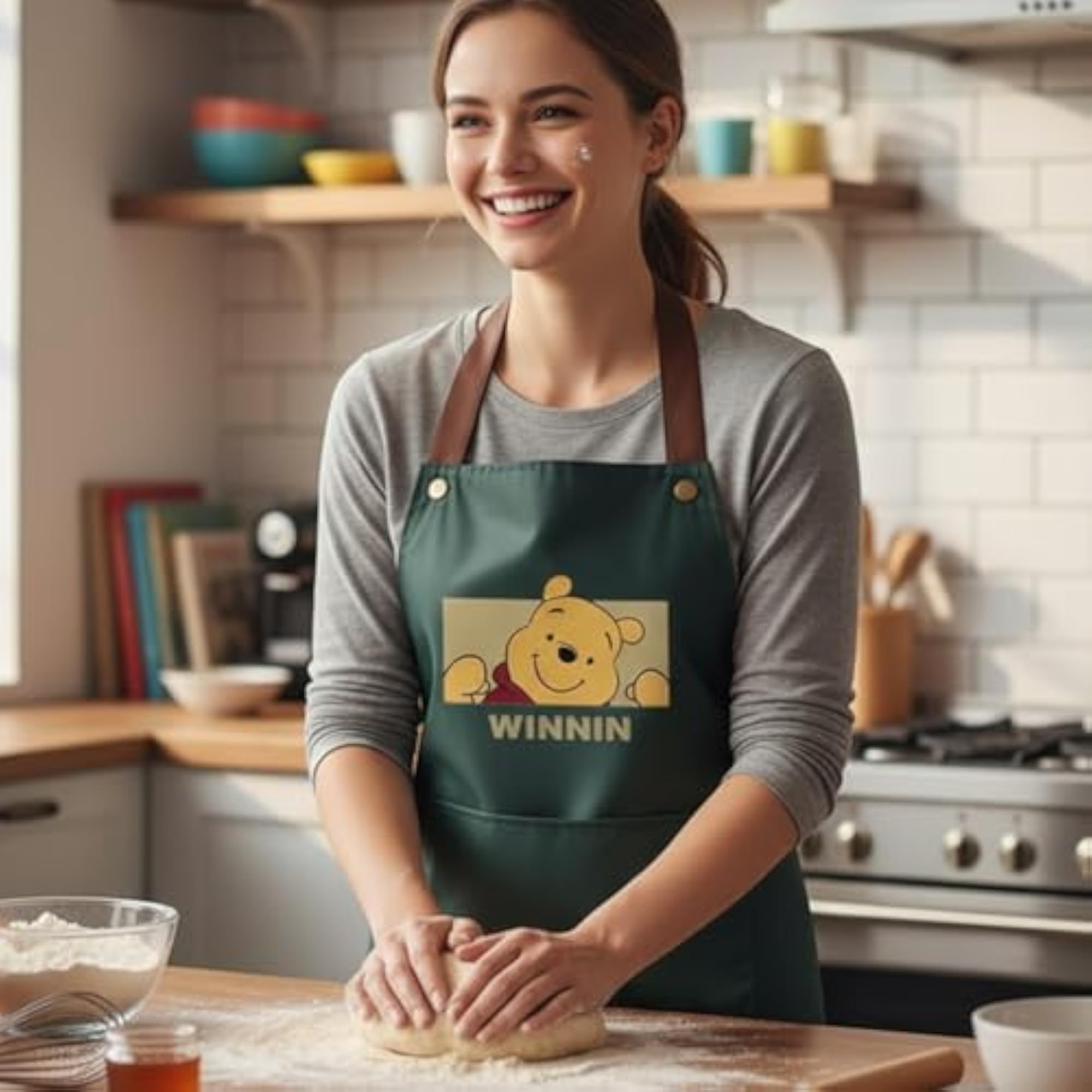 Kitchen Apron with Front Pocket, Cute Cartoon Design
