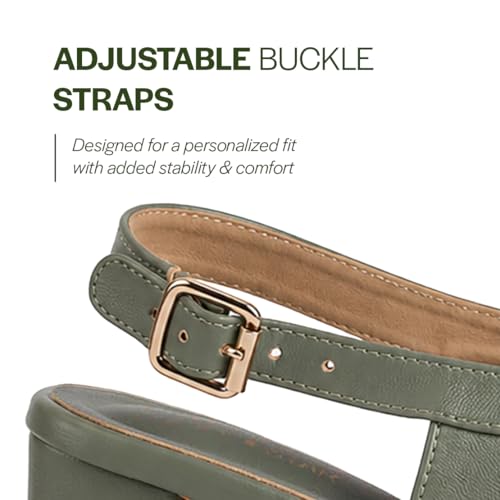 Image of FAUSTO Women Pointed Toe Block Heel Adjustable Backstrap Shoe Style Sandals | Soft Padded Insole | Semi Formal Outfit Sandals