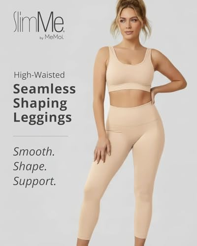 Image of SlimMe High Waisted Shapewear Leggings, Tummy Control Compression