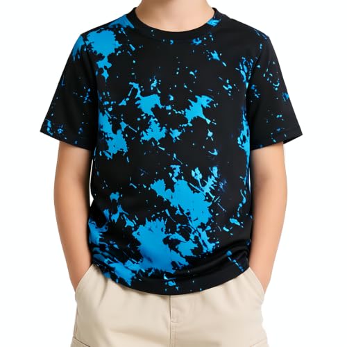 Image of Boys Tie Dye Shirts 3-12 Years Hippies Crewneck Kids Short Sleeve Tee | Boys Tie Dye Shirts