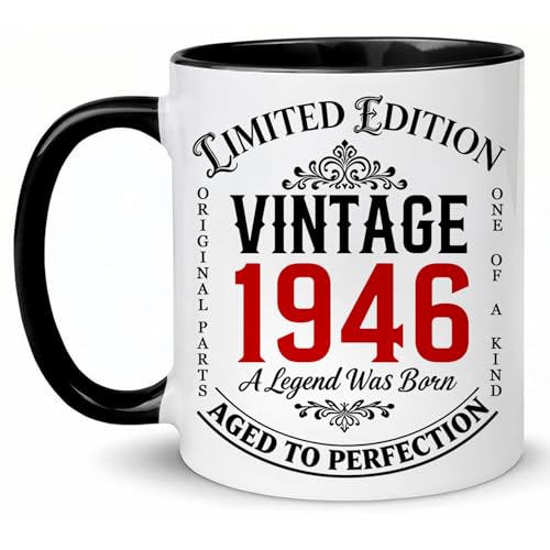 1946 80th Birthday Gifts for Women Men, Vintage 1946 Coffee Mug, Turning 80 Years Old Gift for Mom, Dad, Uncle, Aunt, Born in 1946, 80th birthday Gifts Ideas, Fathers Day Mothers Day Christmas 11oz