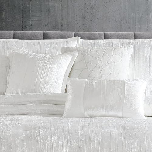 Riverbrook Home Turin Plush Comforter Set, King, White, 7-Piece Set